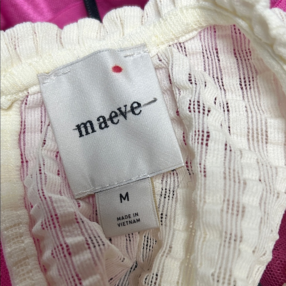 NWOT Maeve Ivory and olive Textured Sleeveless Blouse - Picture 6 of 7
